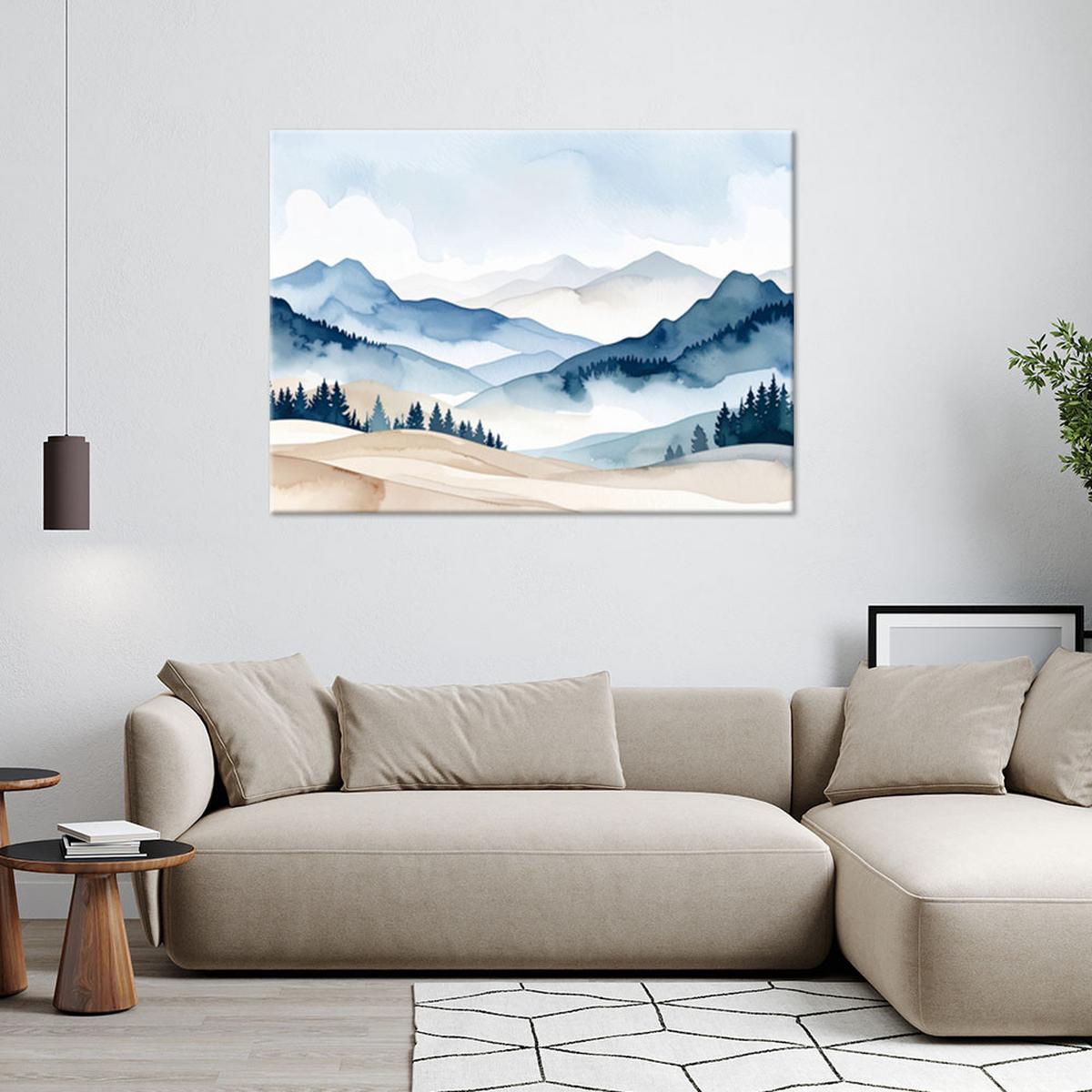 LEINWANDBILD Landschaften 45x30cm - Blau, Textil (45/30cm) - Feeby