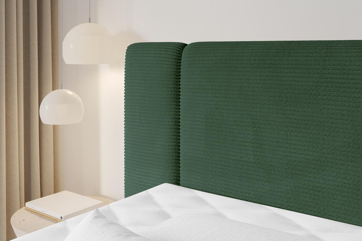 BOXSPRINGBETT mit Matratze H3/H4 - EVON KING - 180x200 cm Grün - Grün, Holzwerkstoff (180/200cm) - ALTDECOR