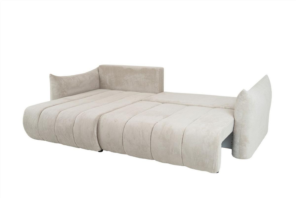 ECKSOFA Ontario Mit Schlaffunktion - Beige, Holzwerkstoff/Textil (154/260cm) - Fun Möbel