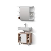BADMÖBEL-SET Fucino Sonoma 2 Teile - Sonoma Eiche, Holzwerkstoff (60/54/32cm) - Livinity®