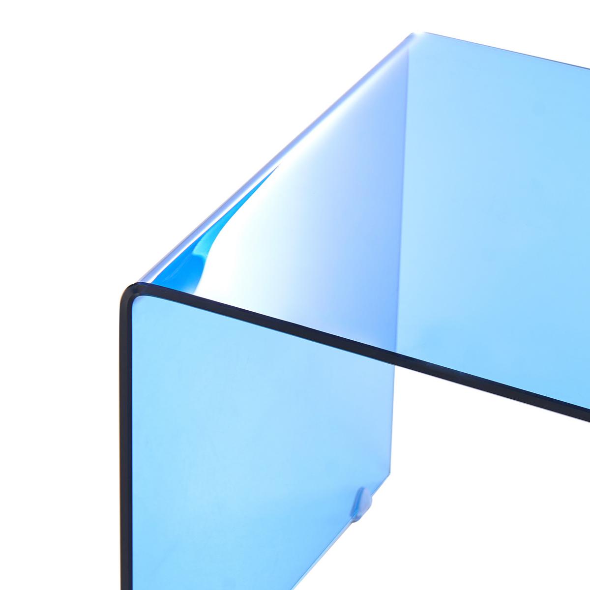 COUCHTISCH Sicherheitsglas Blau Kendall - Blau, Glas (100/50/40cm) - Beliani