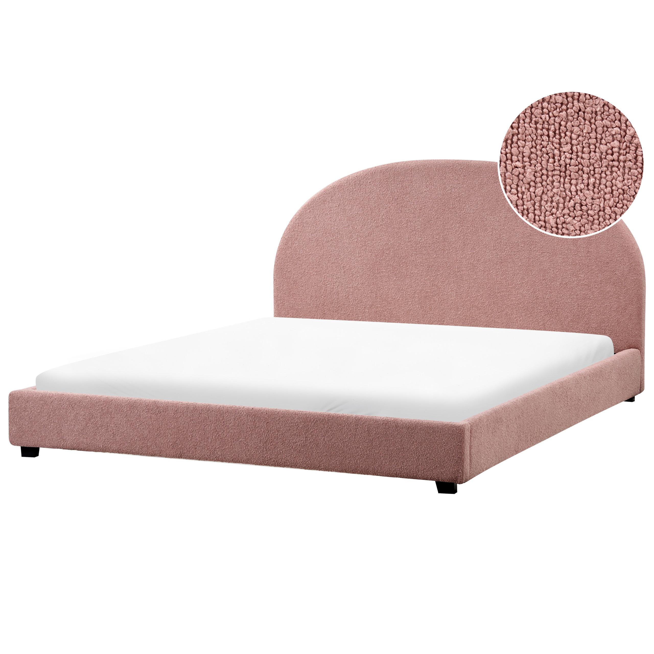 WASSERBETT Bouclé 180/200 cm Pastellrosa Vaucluse - Pink, Textil (180/200cm) - Beliani