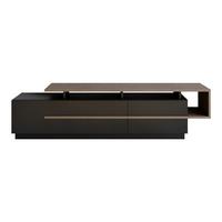 TV-MÖBEL mit 2 Klapptüren 38,9/180/46,4 cm - Schwarz, Holzwerkstoff (38.9/46.4/171cm) - Calicosy