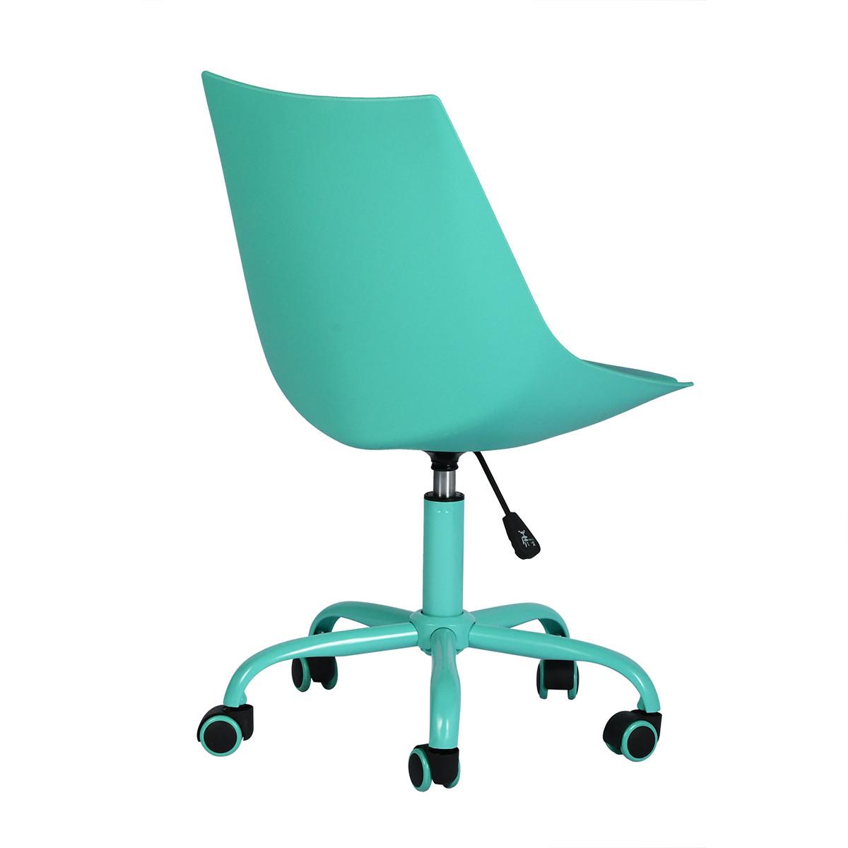 DREHSTUHL Leder Kunststoff Grün - Grün, Kunststoff/Metall (38/85/39cm) - Urban Meuble