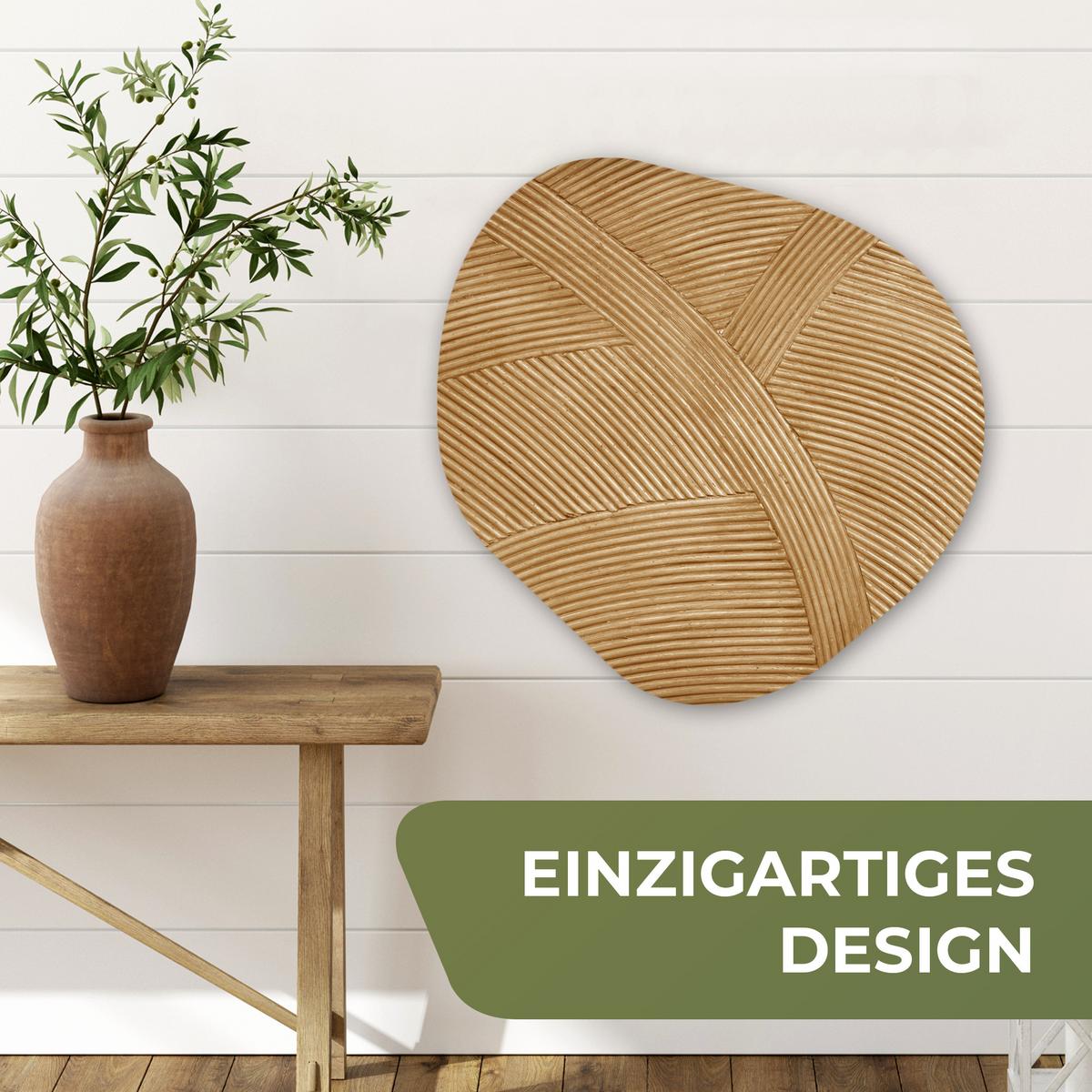 WANDBILD Struktur - Natur - Kunst - Rattan Wandbild 60x60 cm - Naturfarben, Kunststoff (60/60cm) - MuchoWow