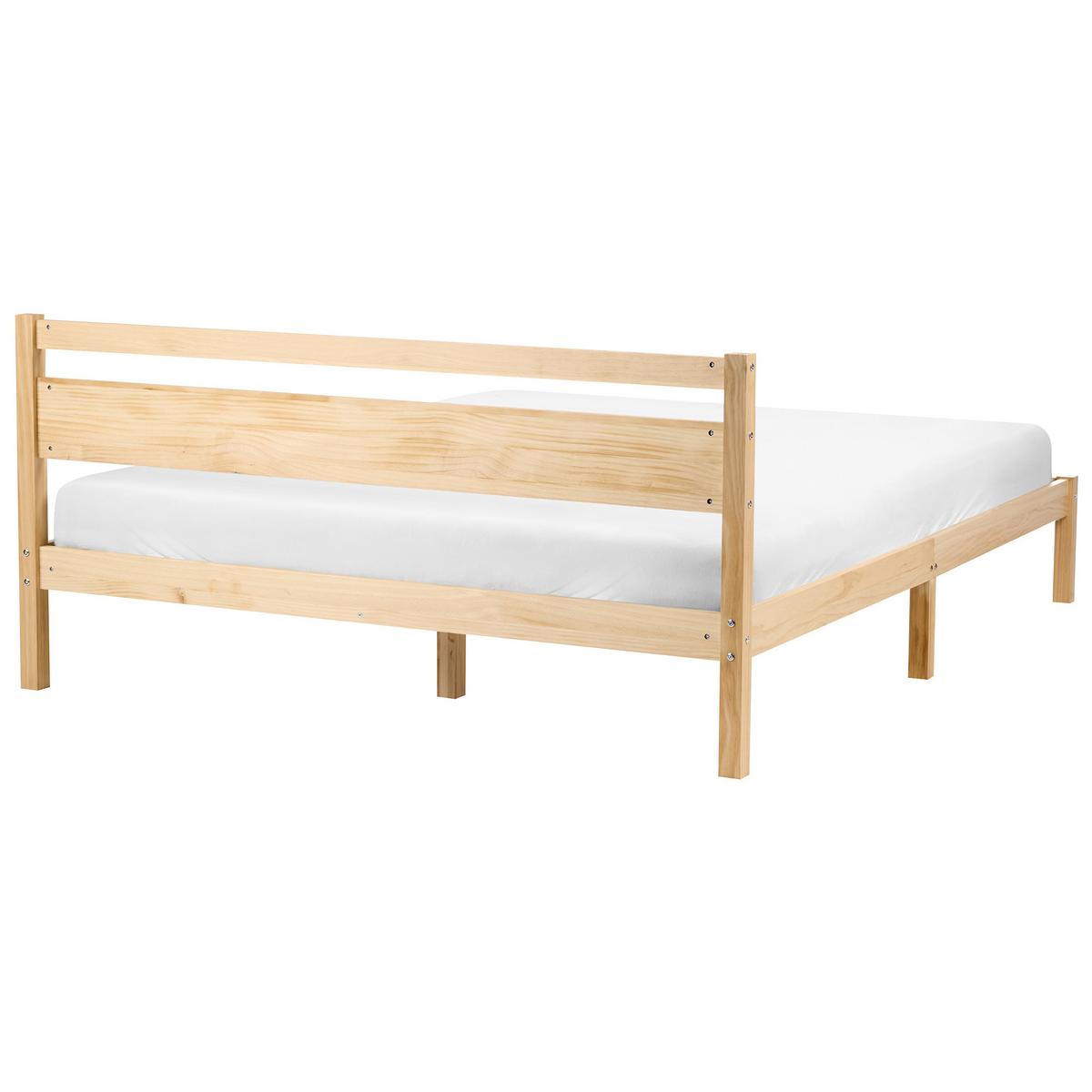 BETT mit Lattenrost 160/200 Kiefernholz Hellbraun Mercurer - Hellbraun/Braun, Holz (160/200cm) - Beliani
