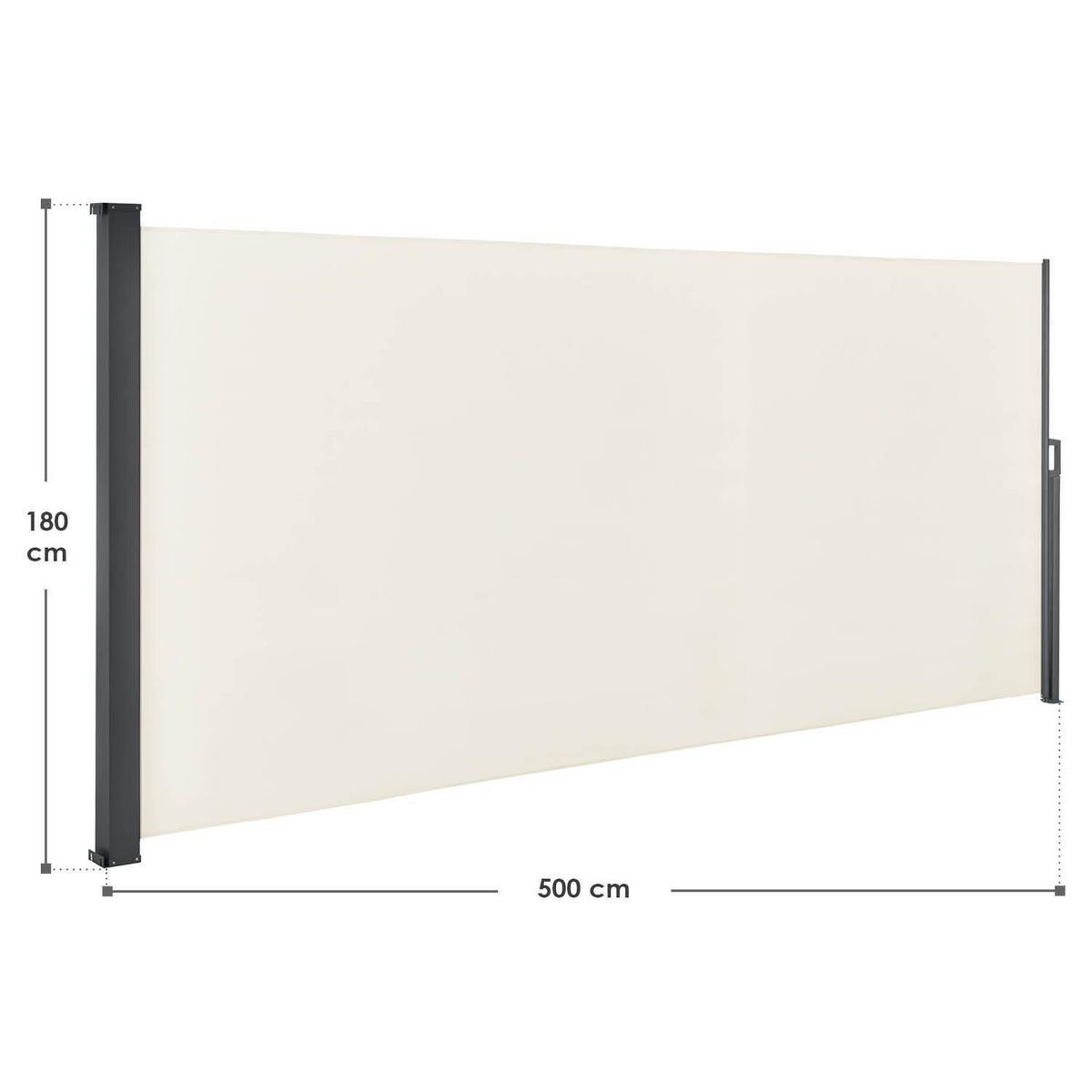 SEITENMARKISE Dubai beige 500x180 cm - Beige, Kunststoff (500/180/500cm) - Juskys