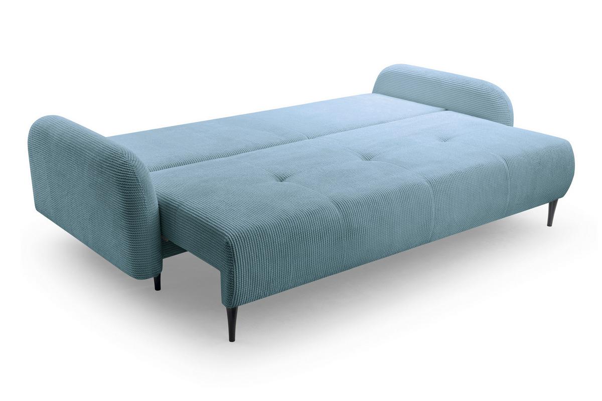 BETTSOFA VIVO Grün Geflochtener Stoff mit Schlaffunktion - Grün, Holz (230/95/102cm) - MASSENO