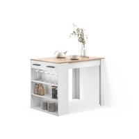 ESSTISCH Regusa Sonoma/Weiß 67 x 100 cm - Weiß/Sonoma Eiche, Holzwerkstoff (100/67/77.5cm) - Livinity®