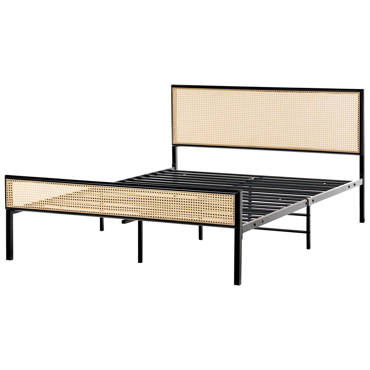 BETT mit Lattenrost 140/200 cm Eisen Hellbraun Avanton - Hellbraun, Metall (140/200cm) - Beliani