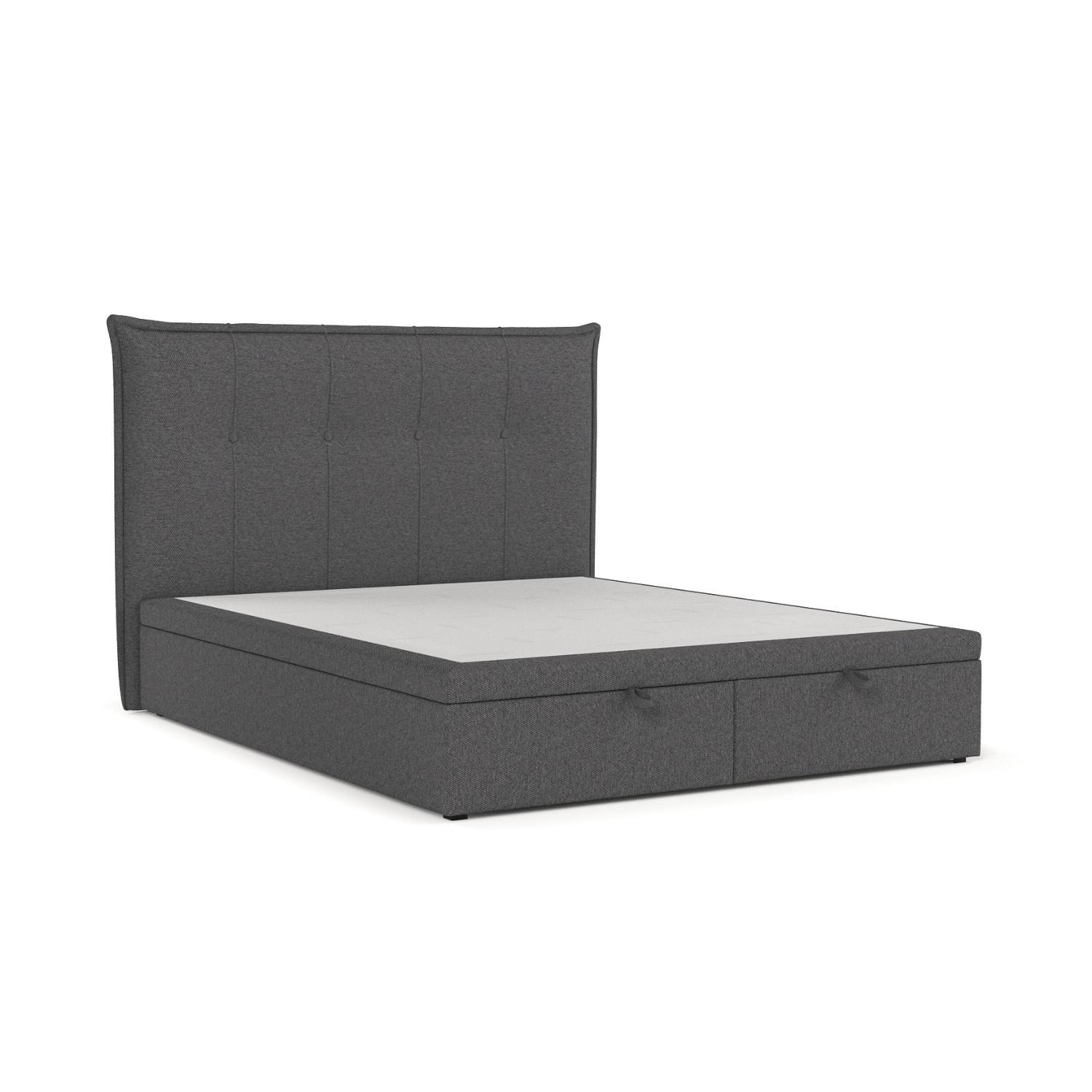 POLSTERBETT Liano mit Stauraum 200/200 cm Anthrazit im Megan Stoff - Anthrazit/Schwarz, Holz/Holzwerkstoff (200/200cm) - AltaBeds