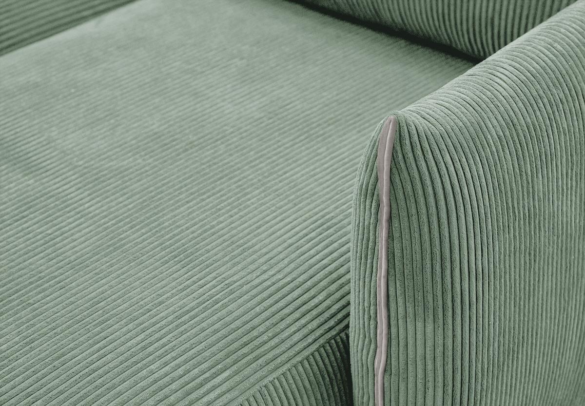 ECKSOFA TAUER 5-Sitzer, mintgrün - Schwarz/Mintgrün, Holzwerkstoff/Kunststoff (294/173cm) - Wozimo