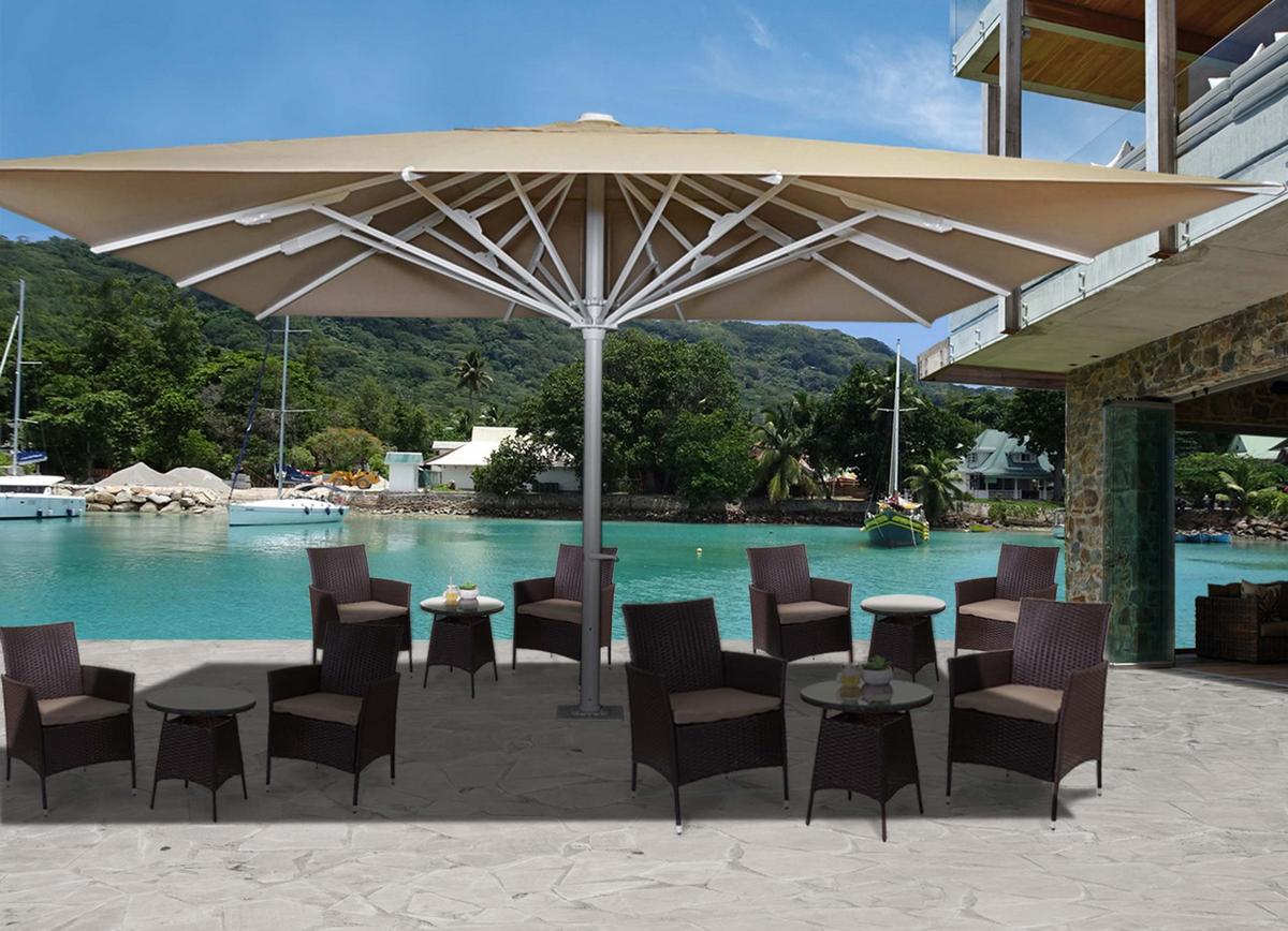 GASTRONOMIE-LUXUS-SONNENSCHIRM D20B Beige - Beige, Textil (500/500cm) - MCW