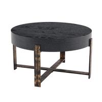 COUCHTISCH holzoptik schwarz kreuzgestell stabil - Schwarz, Holzwerkstoff (68/68/39cm) - Urban Meuble