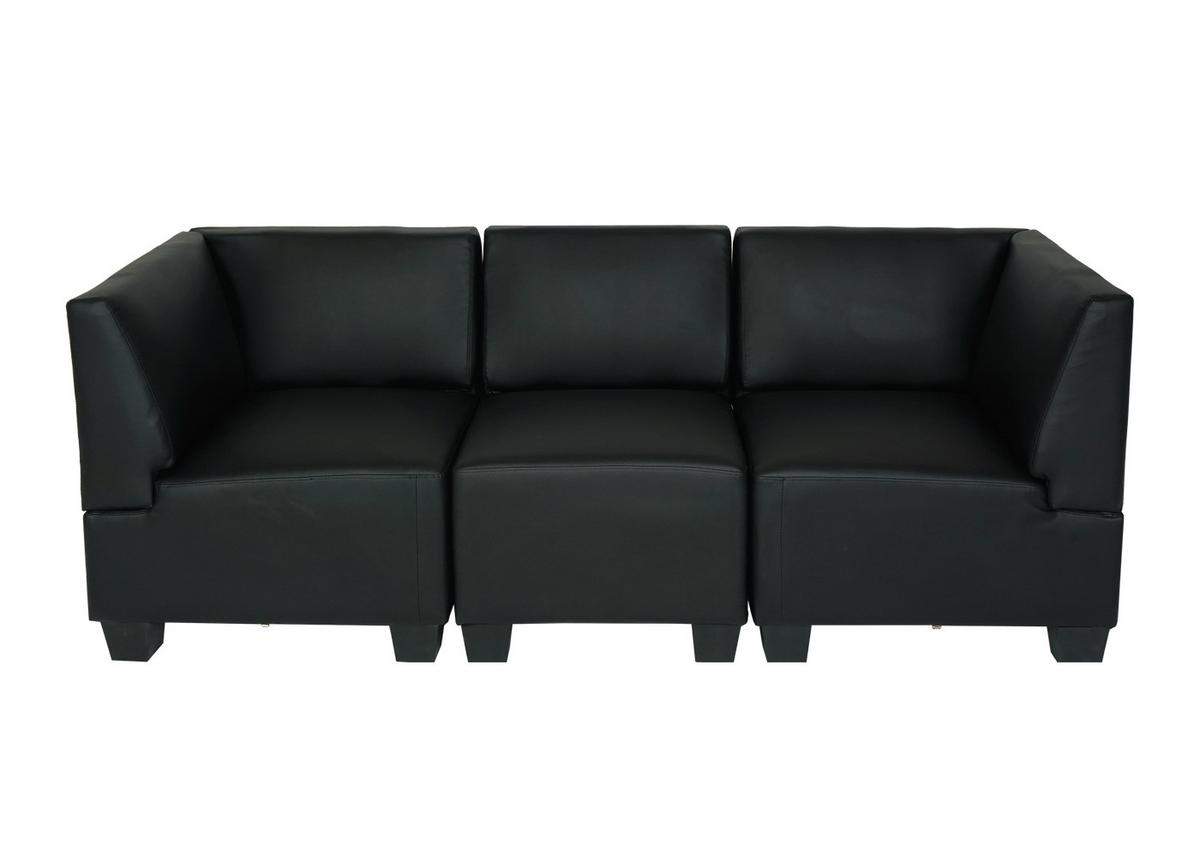 MODULAR 3-SITZER SOFA Schwarz - Schwarz, Textil (197/76/72cm) - MCW