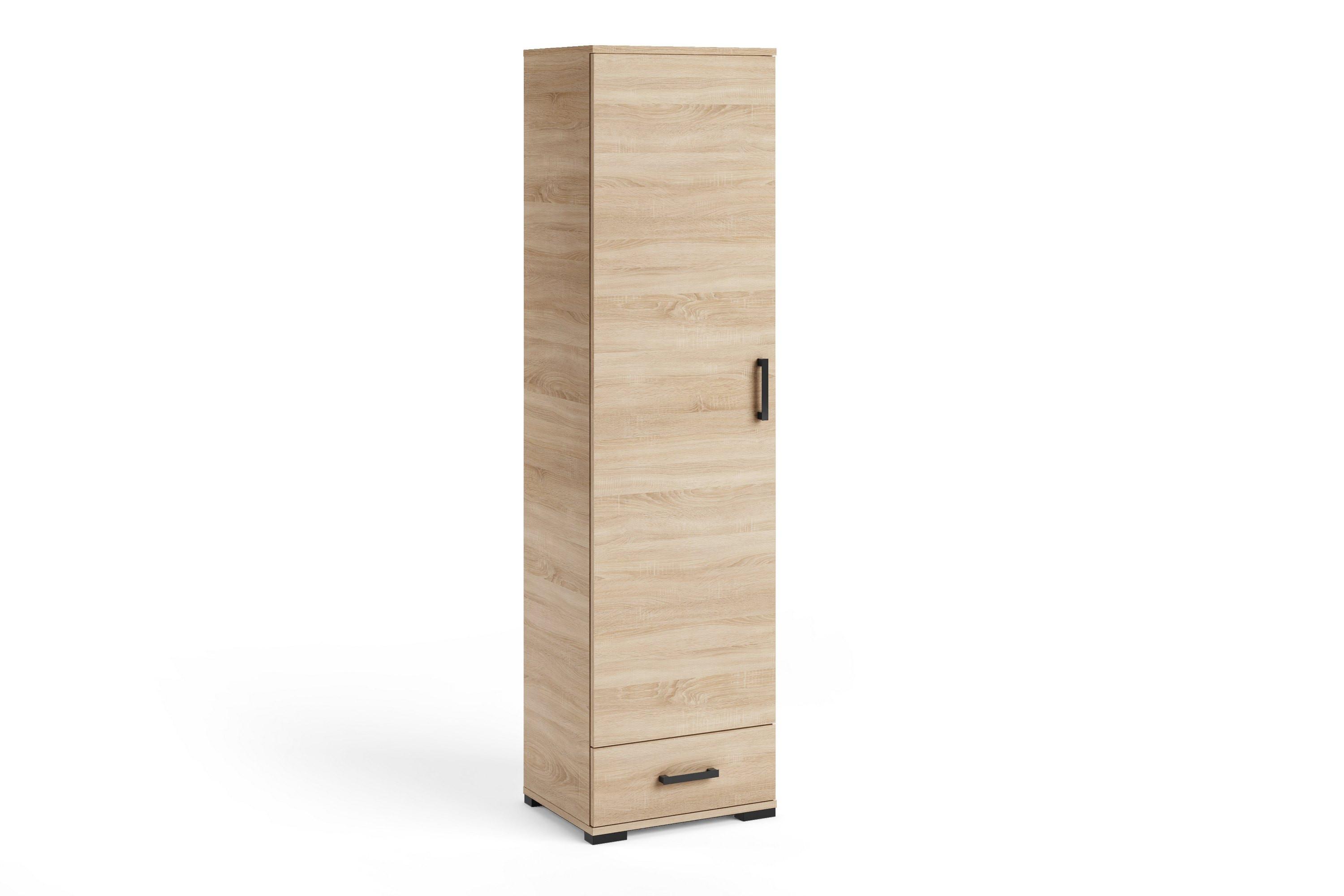 DREHTÜRENSCHRANK ALBANO 50/186/40cm 1-türig Sonoma Eiche - Sonoma Eiche, Holzwerkstoff (50/186/40cm) - MASSENO