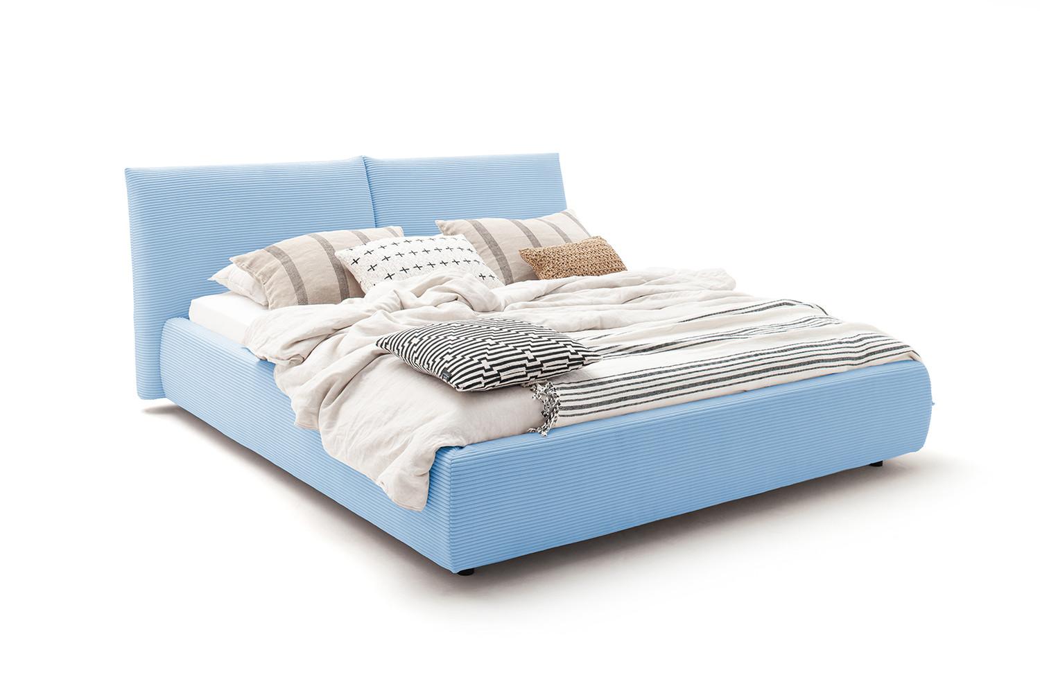 POLSTERBETT HENRY Hellblau Cord - Hellblau, Textil (200/200cm) - KAWOLA