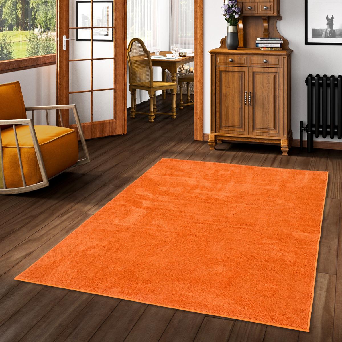 LUXUS SUPER SOFT HOCHFLOR LANGFLOR TEPPICH DELUXE - Orange, Textil (100/400cm) - Snapstyle