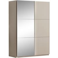 SCHWEBETÜRENSCHRANK Visto mit 2 Türen und Spiegel, 120 cm, Sandbeige - Sandfarben, Holzwerkstoff (120/215/65cm) - Beautysofa