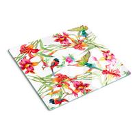 GLASPLATTE 60x52 cm Exotische Vögel - Rot/Weiß, Glas (60/0.4/52cm) - TULUP