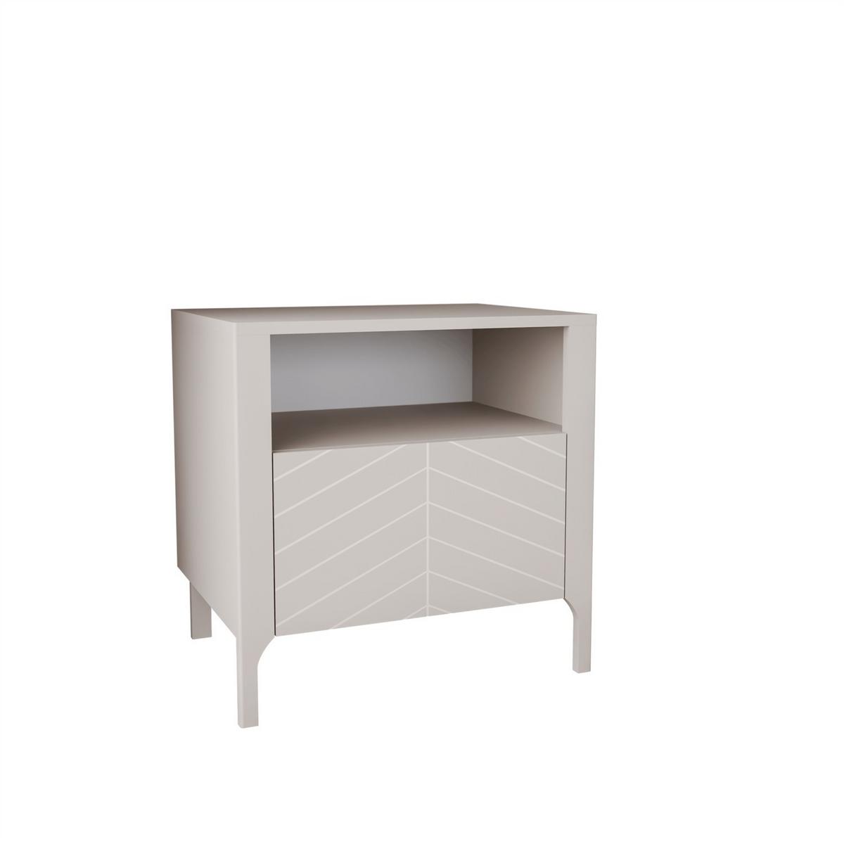 NACHTTISCH LUMI, Kaschmir - Kaschmir, Holzwerkstoff (54/57/41cm) - Lookway