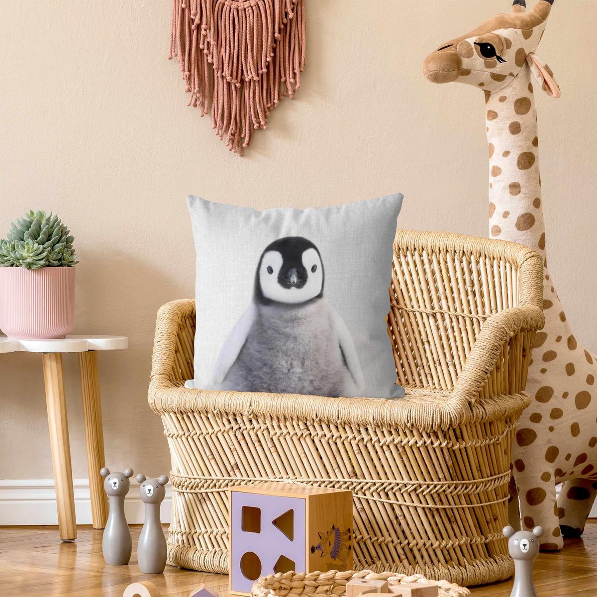 DEKOKISSEN Baby Pinguin Pepe 40/40 cm - Schwarz, Textil (40/40/10cm) - Bilderwelten