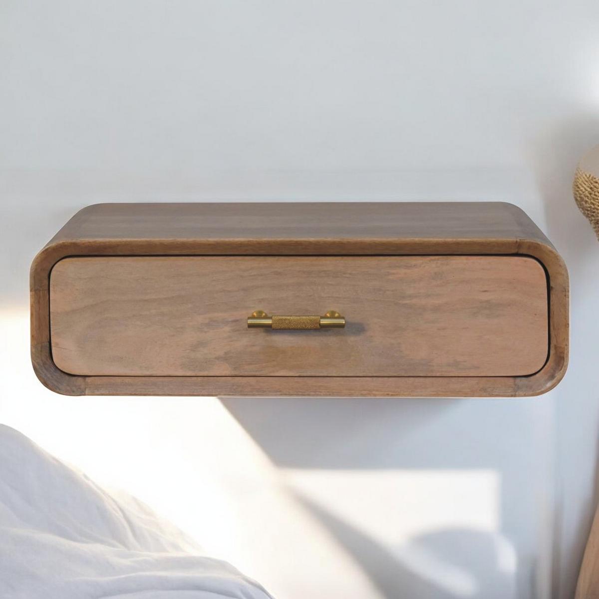NACHTTISCH in Eichenoptik, 1 Schublade, Karamellbraun - Braun, Holz/Metall (32/15/50cm) - Artisan Furniture