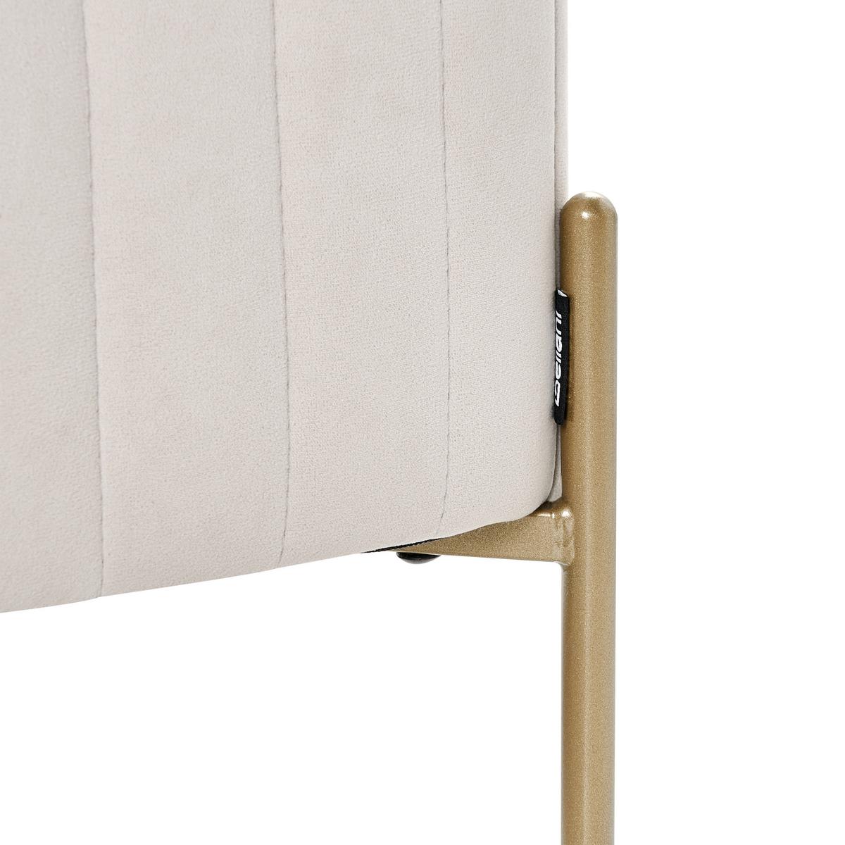 POLSTERBANK Samtstoff Taupe Utah - Taupe, Textil/Metall (91/43/47cm) - Beliani