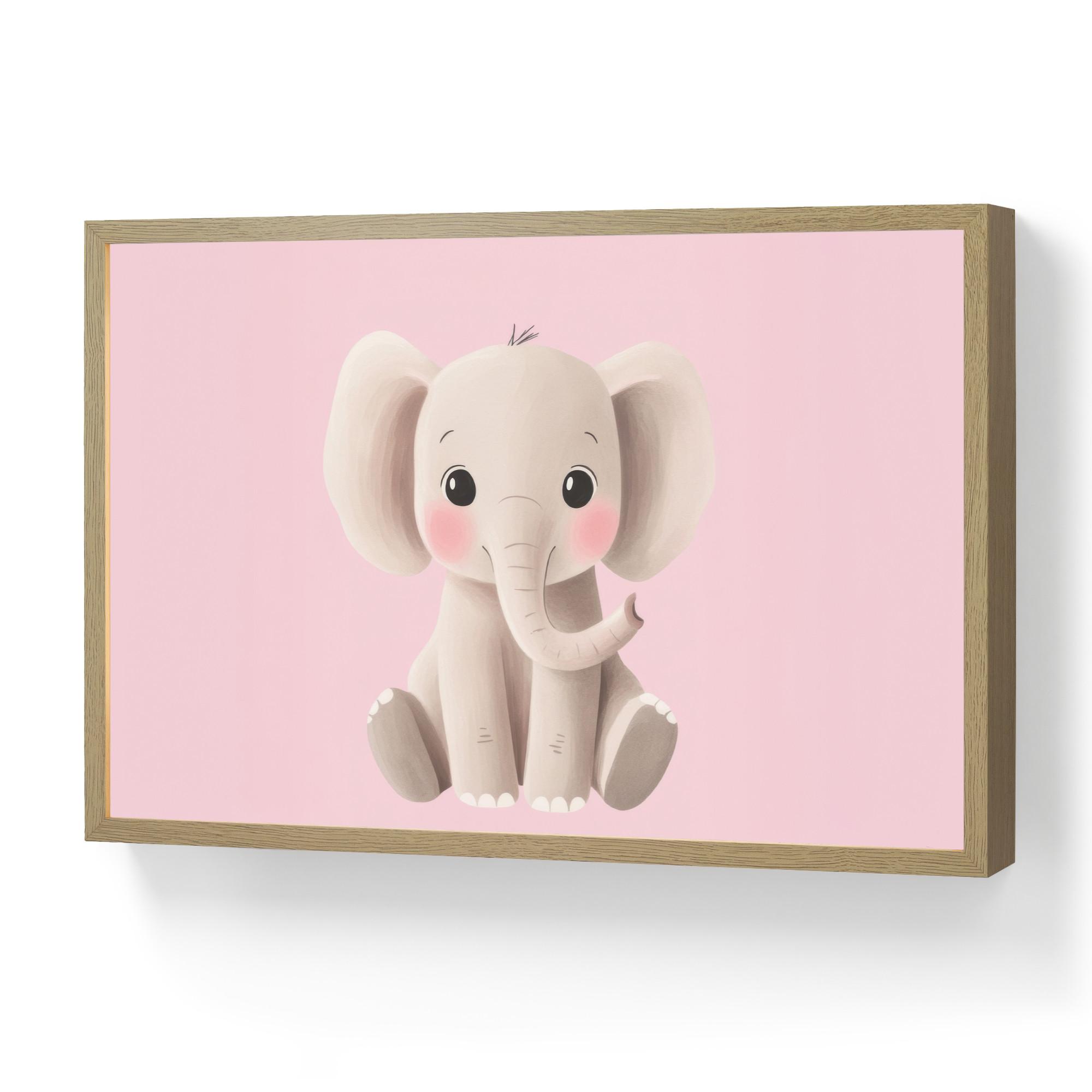 NACHTTISCHLAMPE MIT AKKU Elefant - Baby - Rosa - Cartoon 60x40 cm - Rosa, Holzwerkstoff (8/60/40cm) - OnlyWow
