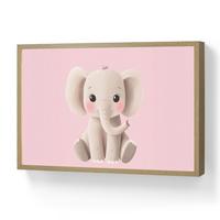 WANDLEUCHTE MIT AKKU Elefant - Baby - Rosa - Cartoon 60x40 cm - Hellrosa, Holzwerkstoff (60/40/8cm) - OnlyWow