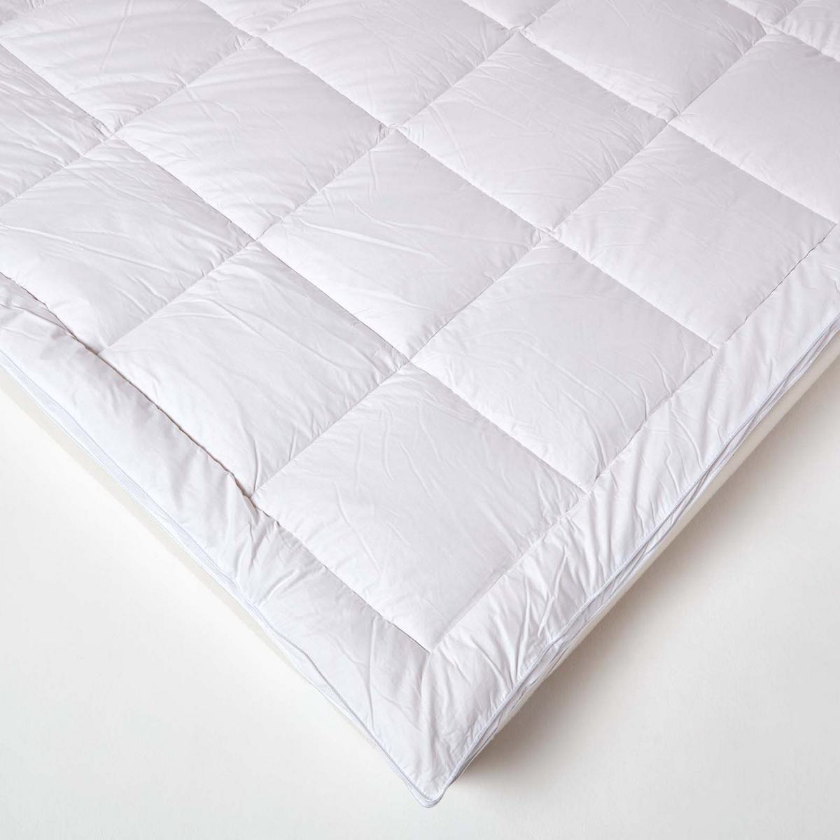 MATRATZENTOPPER 135/190 cm, Seide & Funktionsfaser - Weiß, Textil (135/190cm) - Homescapes