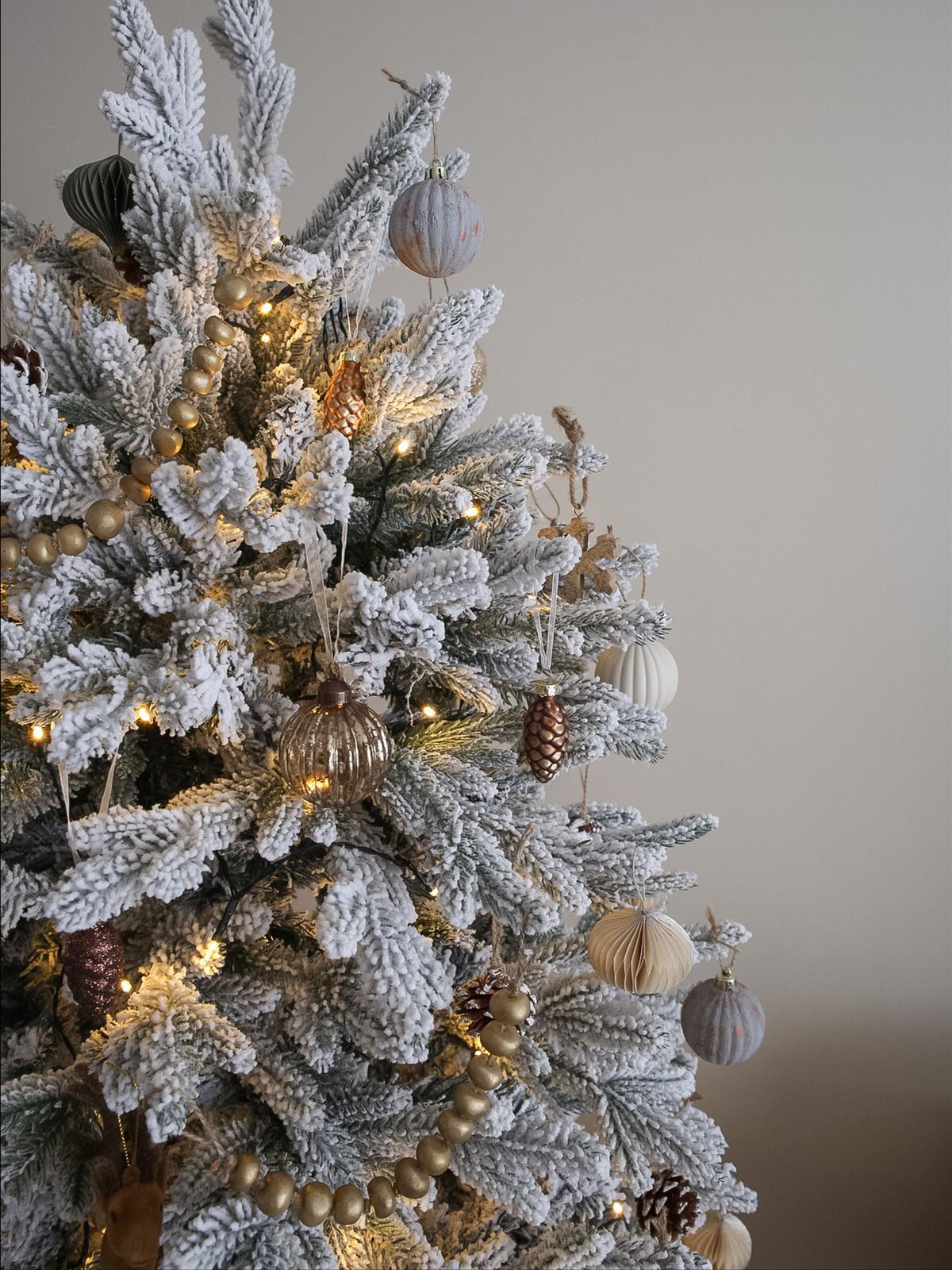 WEIHNACHTSBAUM 180 cm Weiß Foraker - Weiß, Kunststoff (180cm) - Beliani