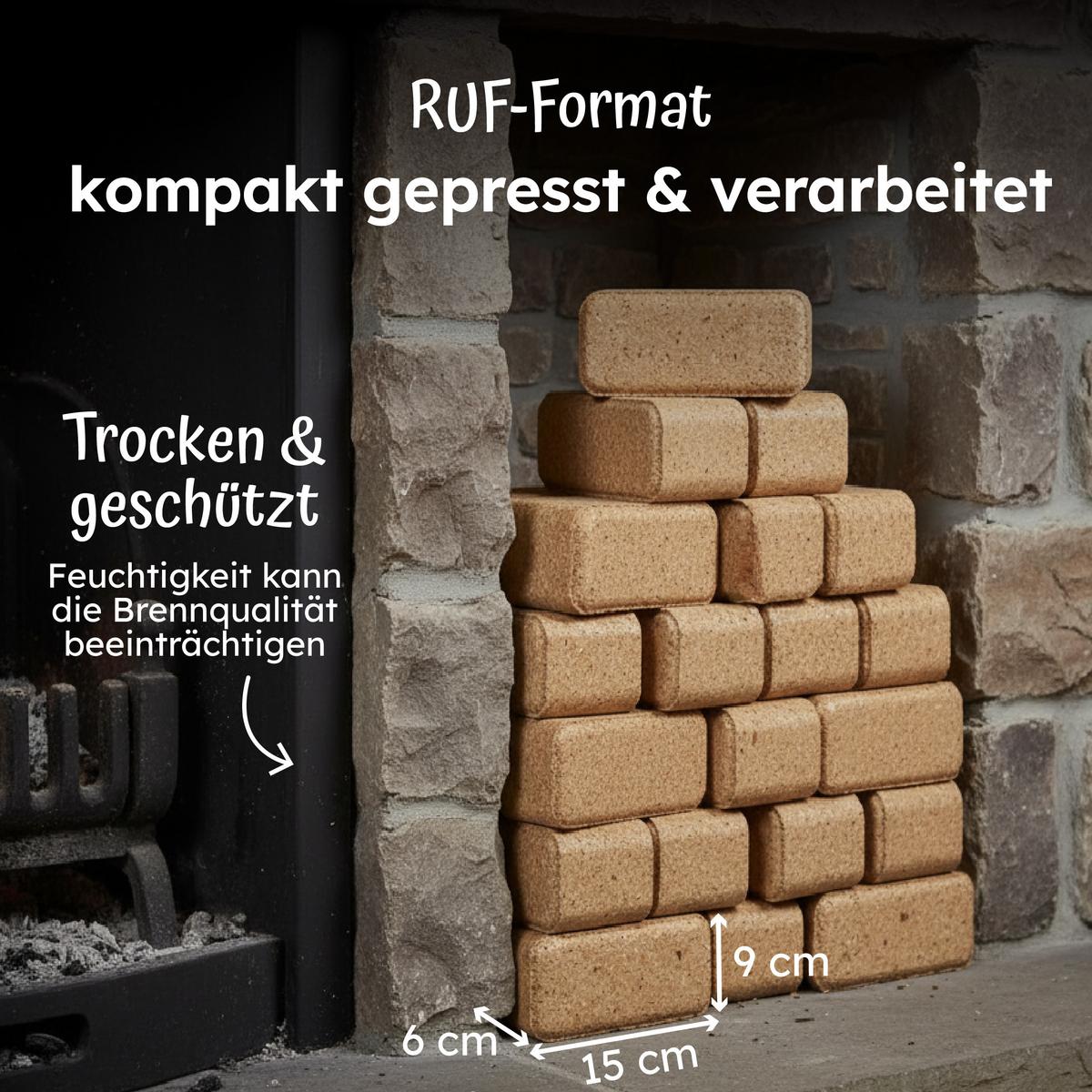 HOLZBIRIKETTS Forstglut 10kg (2tlg) - Naturfarben, Holzwerkstoff (30/30cm) - Moorland