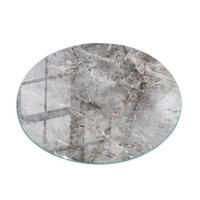 TISCHPLATTE fi80 cm Muster aus Naturmarmor - Grau, Glas (80/80/0.4cm) - TULUP