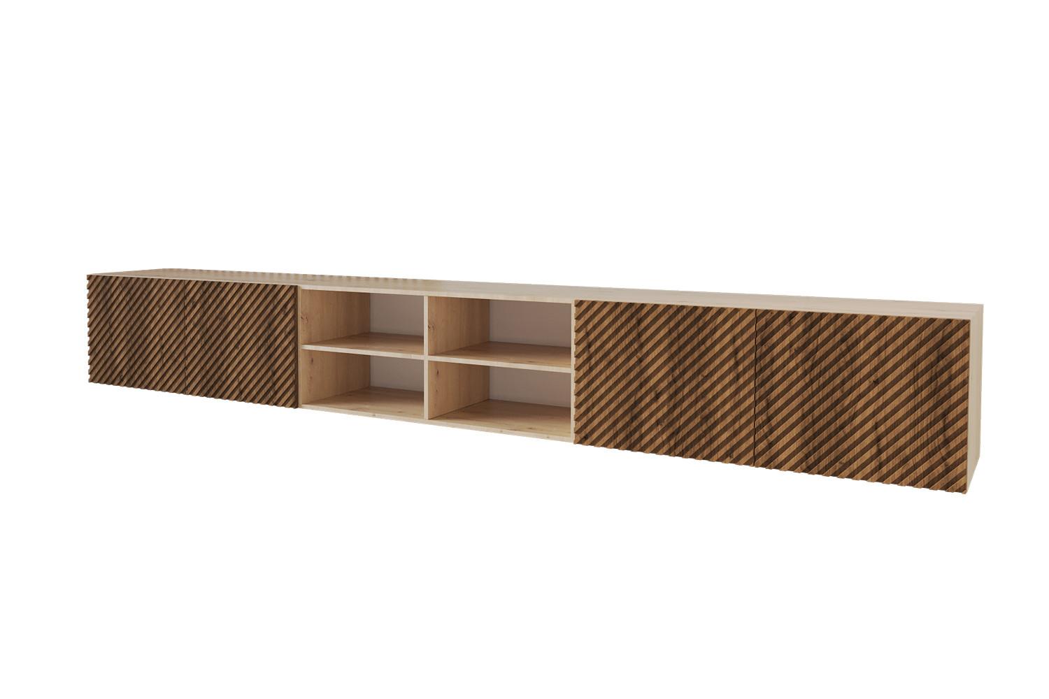 LOWBOARD ZENO-W 3x100x40x40 cm - Artisan / Katania - Eiche Wotan, Holzwerkstoff (300/40/40cm) - ALTDECOR