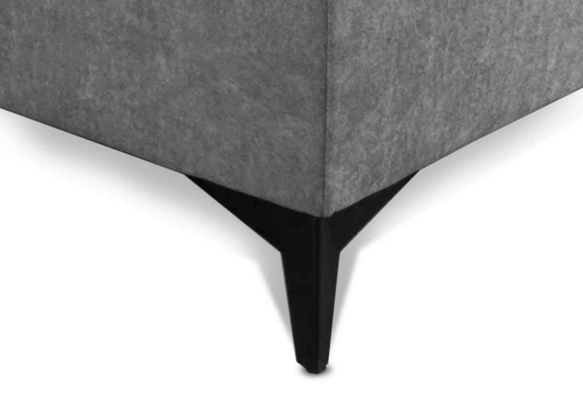 BOXBETT Palmeria 140/200 cm in Graphit – mit Bettkasten und Topper - Schwarz/Grau, Holz/Holzwerkstoff (140/200cm) - AX Living
