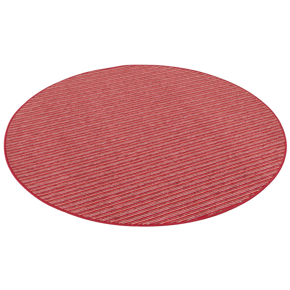 STREIFENBERBER TEPPICH MARTA RUND - Rot, Textil (100/100cm) - Snapstyle