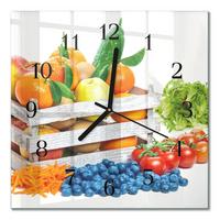 WANDUHR aus Glas 30x30 cm - Gemüse - Multicolor, Glas (30/30/0.4cm) - TULUP
