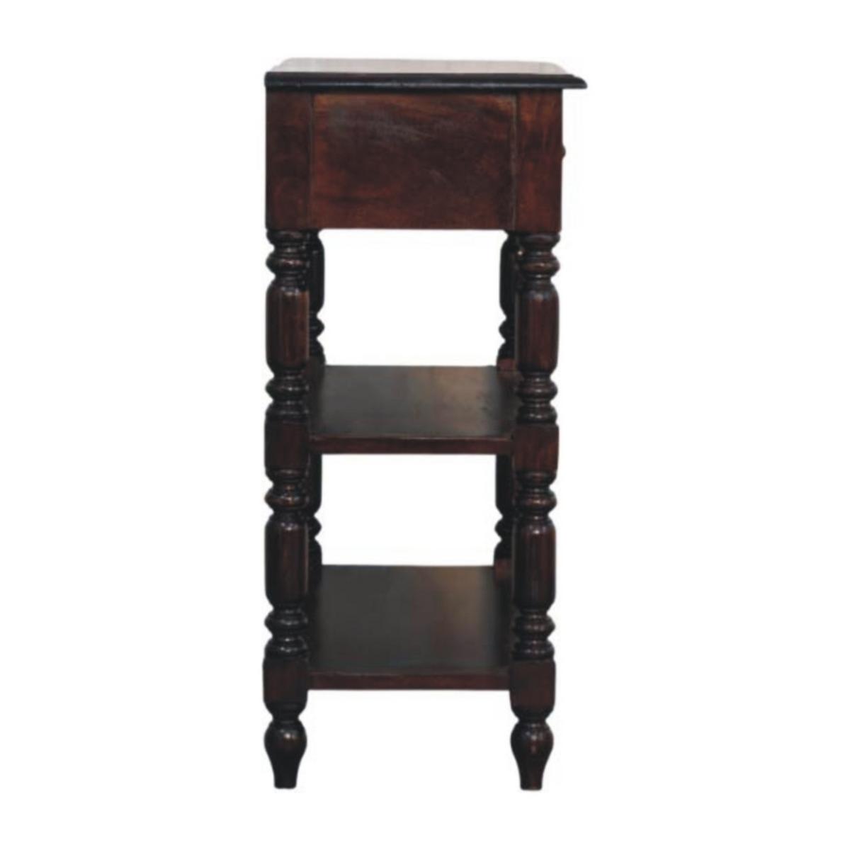 BEISTELLTISCH Rich-Cherry-Finish, 2 Schubladen, 2 große offene Regale, Dunkelbraun - Dunkelbraun, Holz (80/35/80cm) - Artisan Furniture