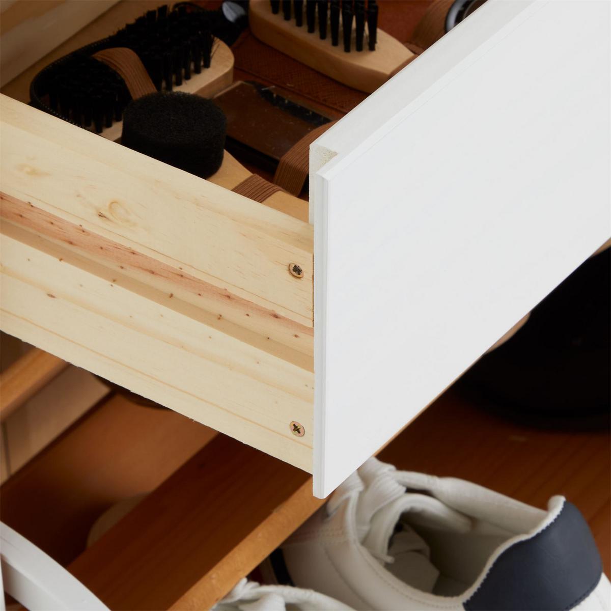 SCHUHSCHRANK BASIL - Weiß/Braun, Holz (58/93/25cm) - IDIMEX