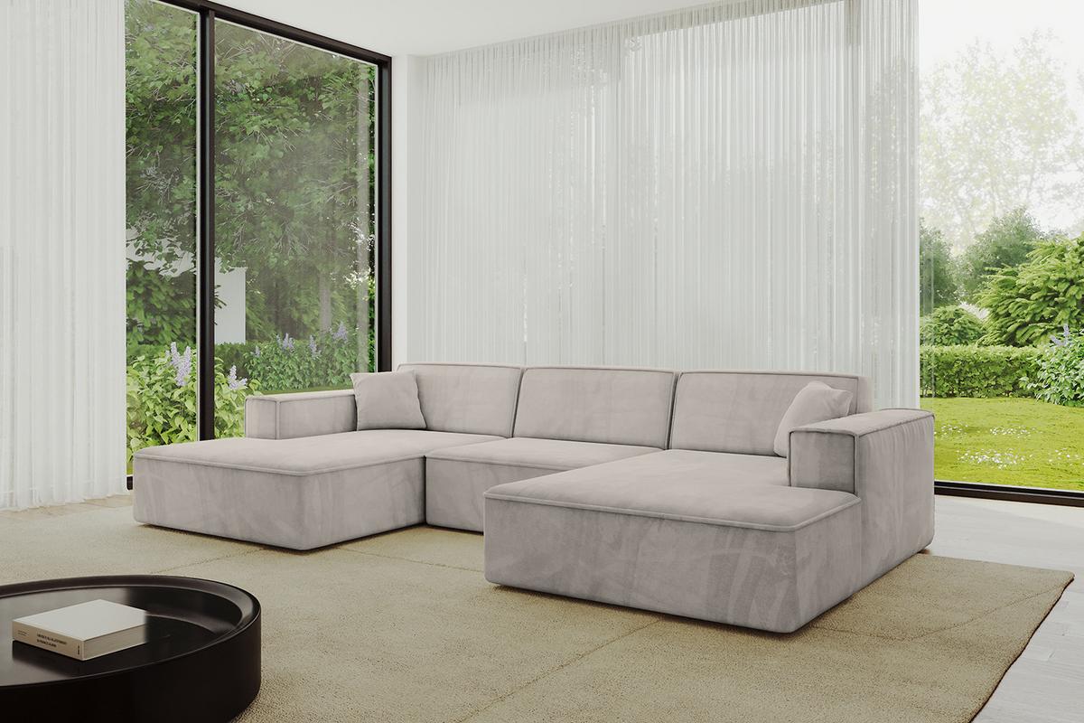 WOHNLANDSCHAFT IREA-U1-v4 - 303x171x79 cm Hellbraun - Hellbraun, Holzwerkstoff/Textil (303/79/171cm) - ALTDECOR