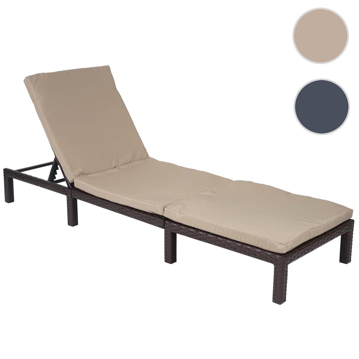 POLY-RATTAN SONNENLIEGE BASIC Braun, Cremeweiß - Braun/Weiß, Kunststoff (60/71/198cm) - MCW