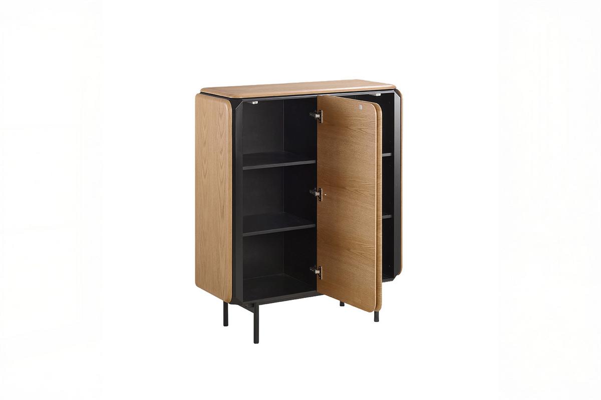 HIGHBOARD AVRIL Braun Eiche - Schwarz/Braun, Holzwerkstoff/Metall (100/121/40cm) - KAWOLA