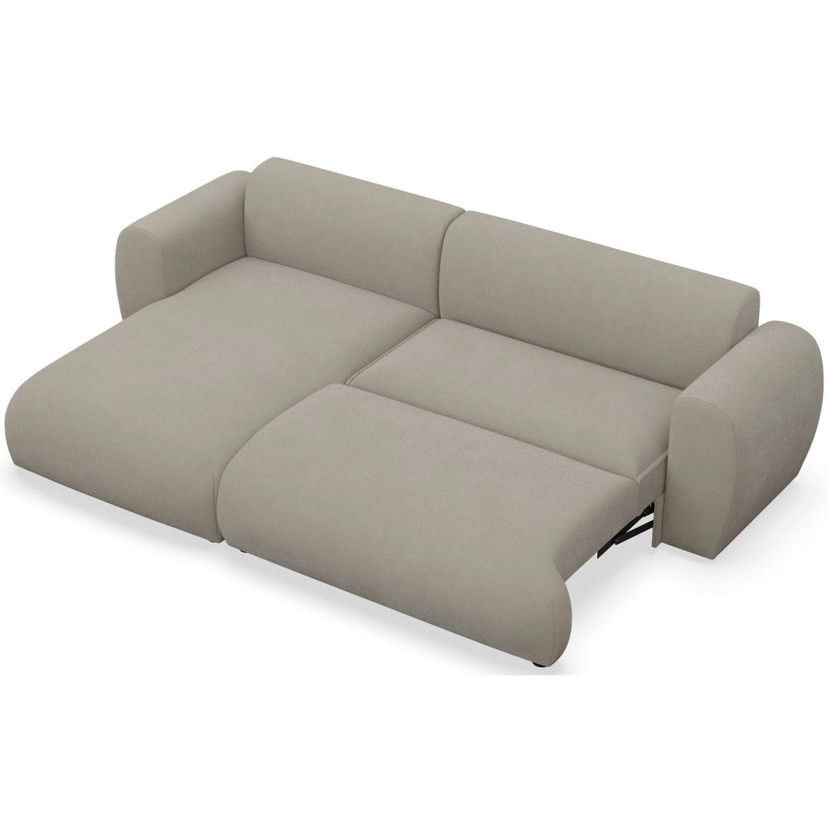 ECKSOFA Emia Greige links - Taupe/Schwarz, Kunststoff/Textil (262/156cm) - Selsey