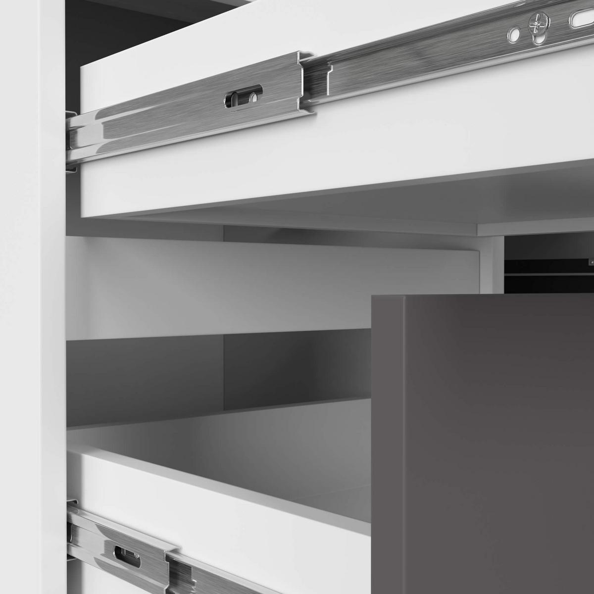 SCHREIBTISCH Weiß, Graphit Grau 77/155/85 - Weiß, Holzwerkstoff (120/50/77cm) - RAUMHIRSCH FURNITURE