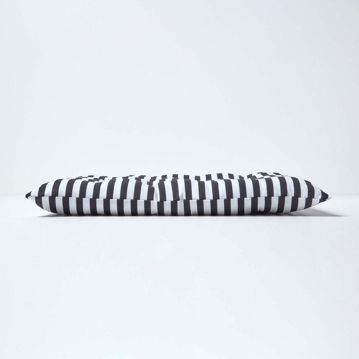 STUHLKISSEN 40/40/5 cm schwarz-weiß gestreift - Schwarz, Textil (40/40/5cm) - Homescapes
