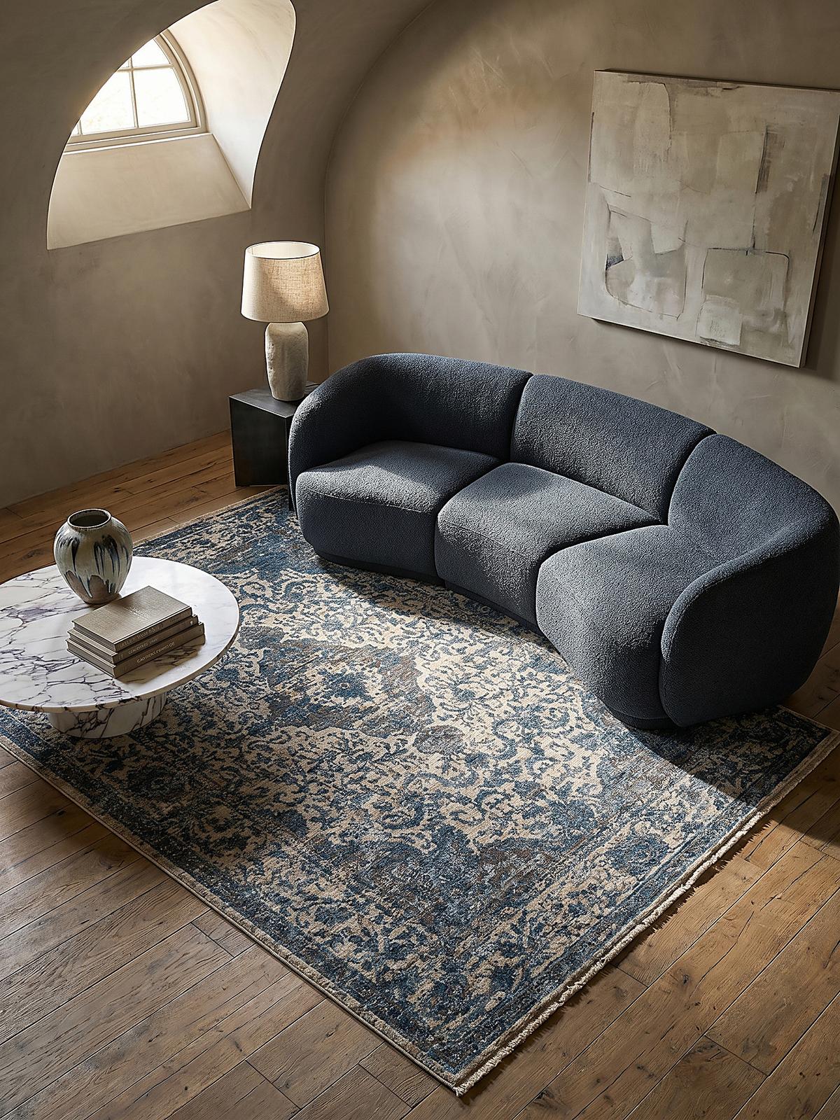 TEPPICH ADUR, orientalisch mit Medaillon, Blau, 160 x 230 cm - Blau, Textil (230/160cm) - KADIMA DESIGN
