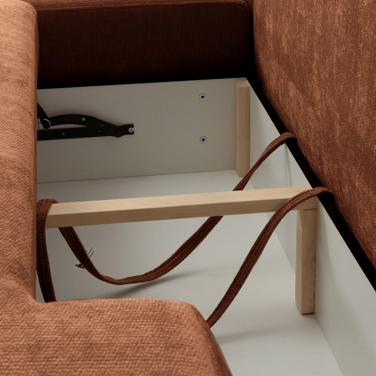 ECKSOFA GOYA mit Schlaffunktion und Bettkasten, Linke, Perfect Harmony 52 - Rotbraun, Textil (184/302cm) - Lookway