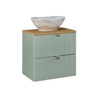 WASCHTISCH 60.4cm Jade Grün und Holz - Grün, Holzwerkstoff (60.4/59/40cm) - Petits-meubles