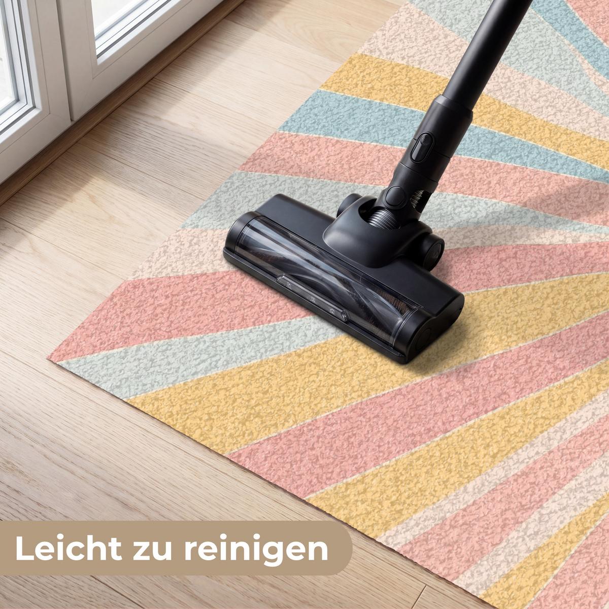 FUSSMATTE Illustration - Sonne - Pastellfarben Sauberlaufmatte 120x80 cm - Hellrosa, Kunststoff (120/0.4cm) - MuchoWow
